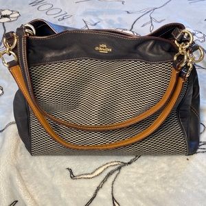 Coach Blue Knitted Handbag